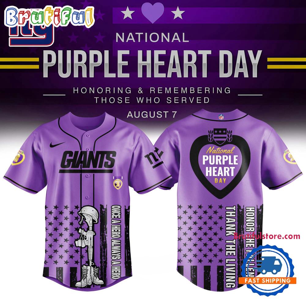 New York Giants Purple Heart Day Limited Edition Baseball Jersey