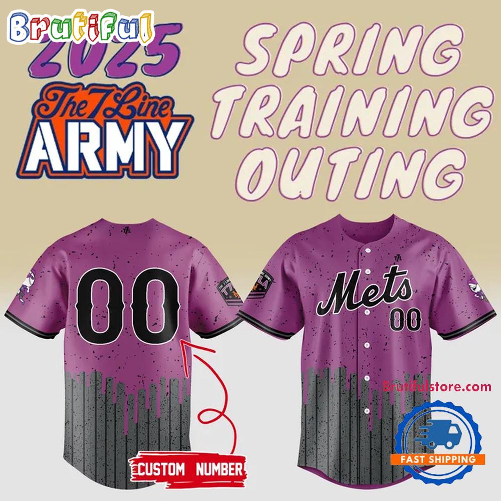 New York Mets The 7 Line Army Spring Training Outing 2025 Baseball Jersey