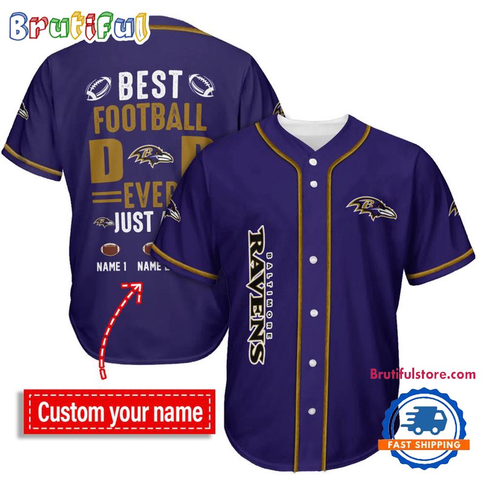 NFL Baltimore Ravens Best Dad Ever Baseball Jersey