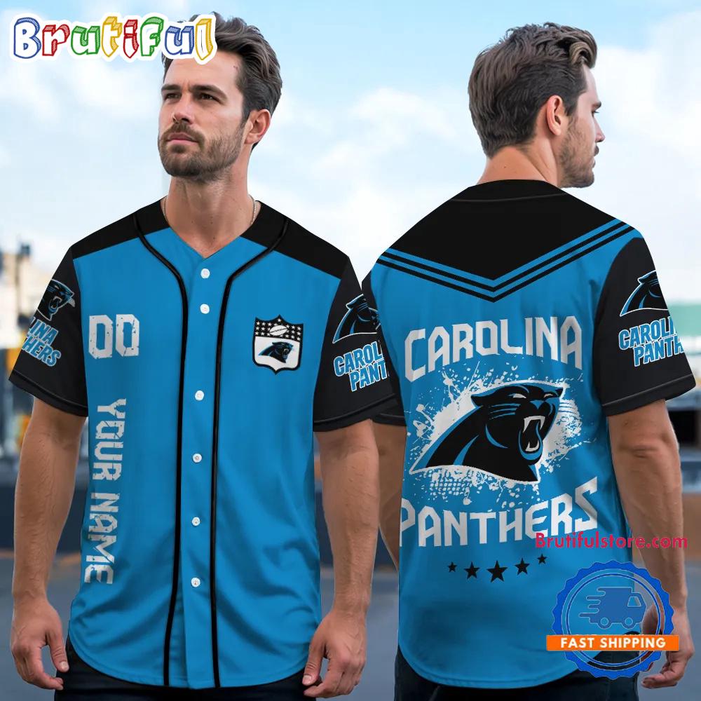 NFL Carolina Panthers Personalized Baseball Jersey