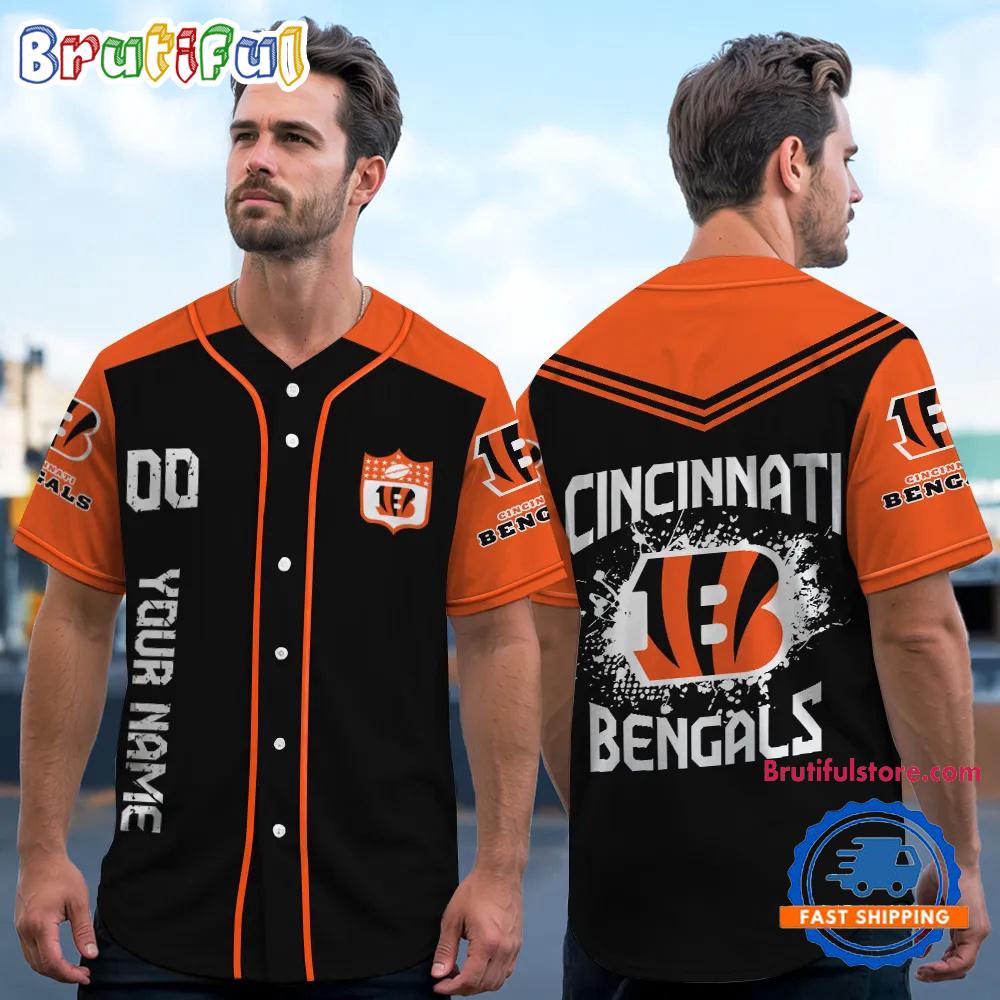 NFL Cincinnati Bengals Personalized Baseball Jersey