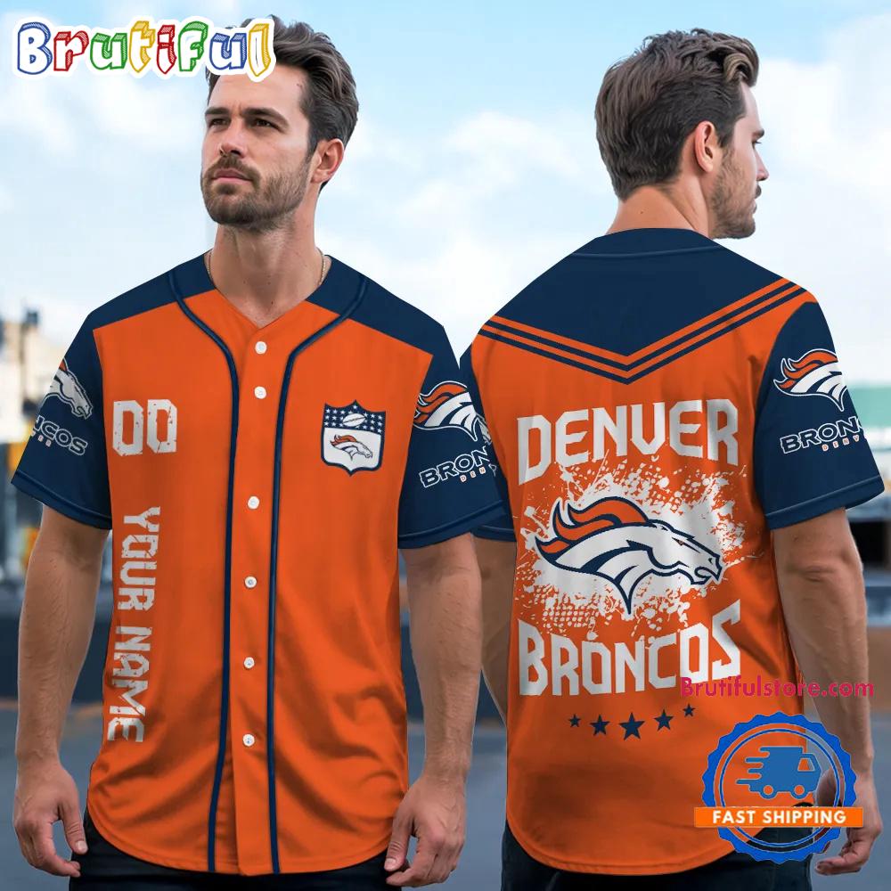 NFL Denver Broncos Personalized Baseball Jersey