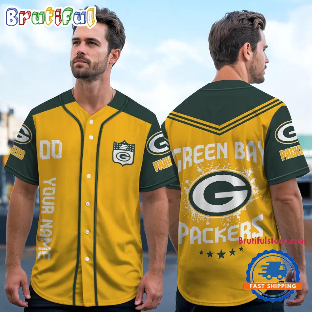 NFL Green Bay Packers Personalized Baseball Jersey