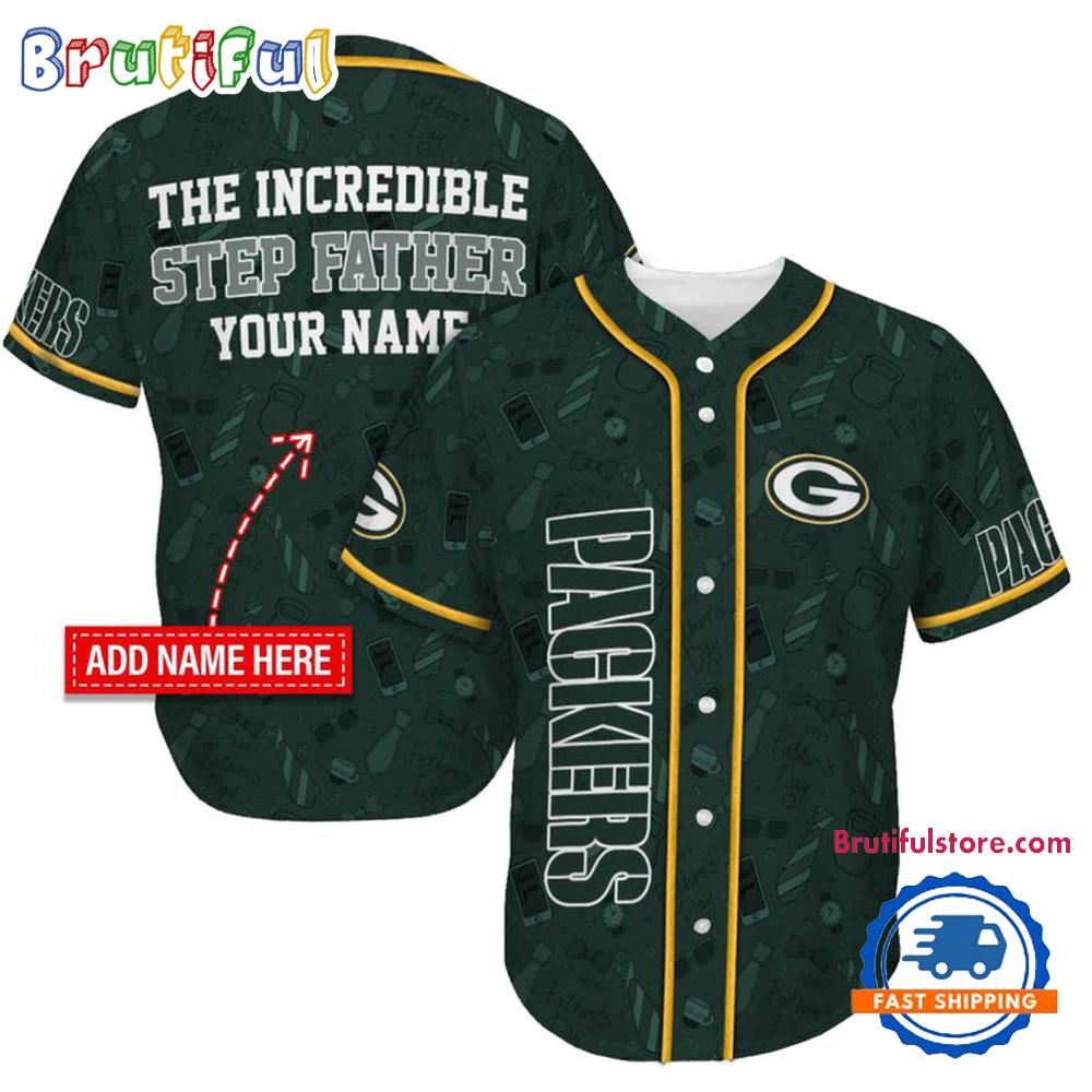 NFL Green Bay Packers The Increadible Step Father's Day Baseball Jersey
