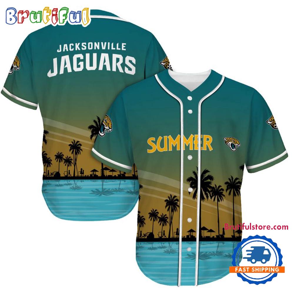 NFL Jacksonville Jaguars Palm Trees Summer On The Beach Baseball Jersey
