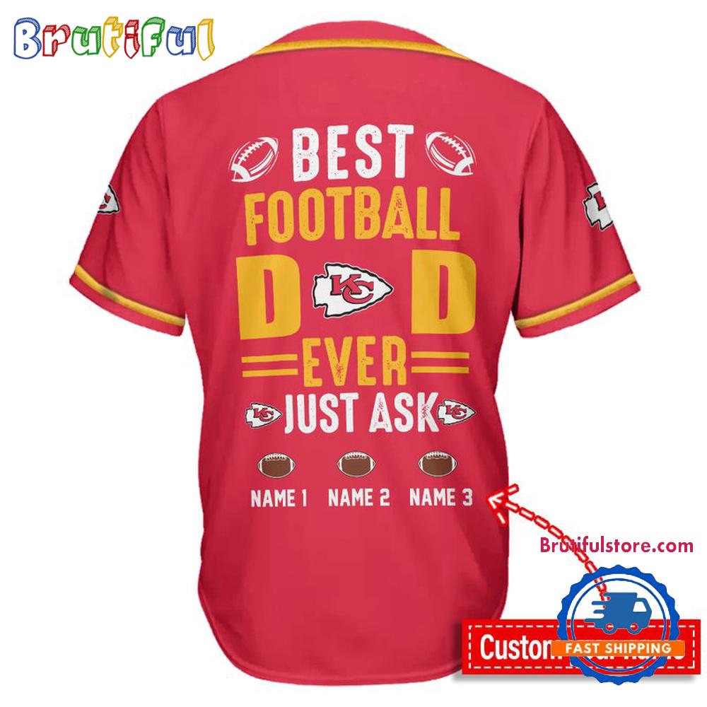 NFL Kansas City Chiefs Best Dad Ever Baseball Jersey