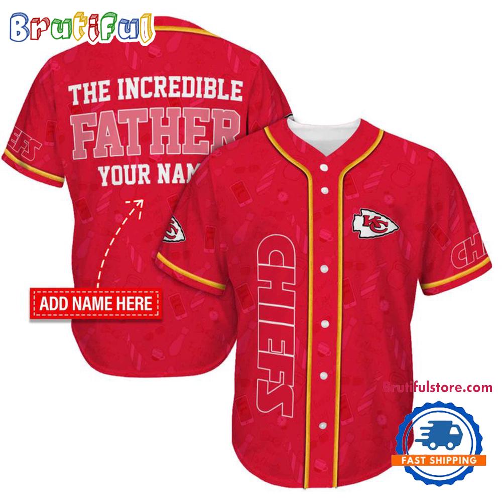 NFL Kansas City Chiefs The Increadible Father Baseball Jersey