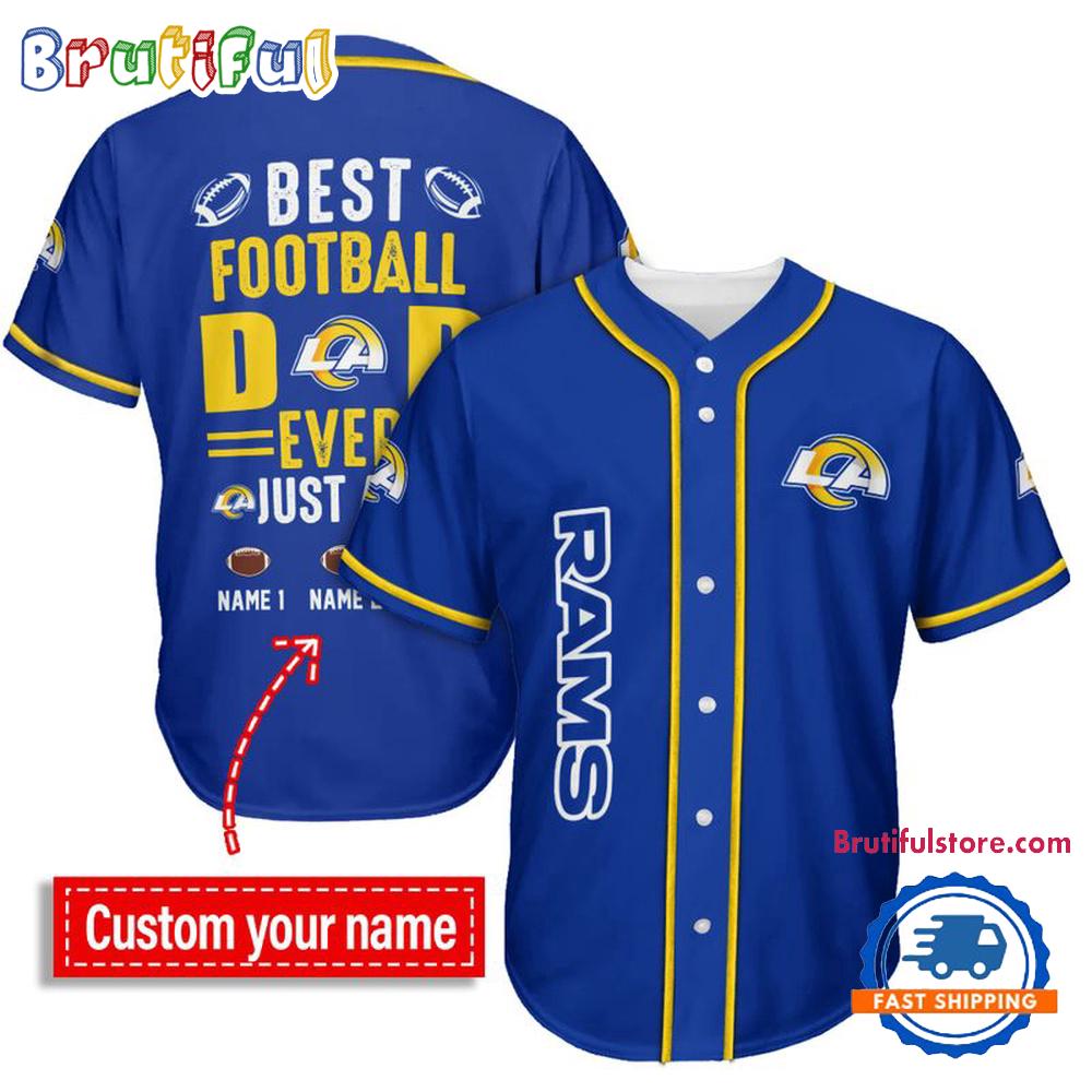 NFL Los Angeles Rams Best Dad Ever Baseball Jersey