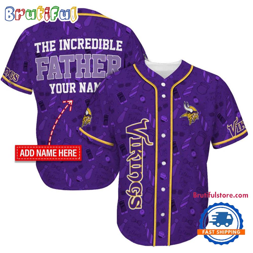 NFL Minnesota Vikings The Increadible Father Baseball Jersey