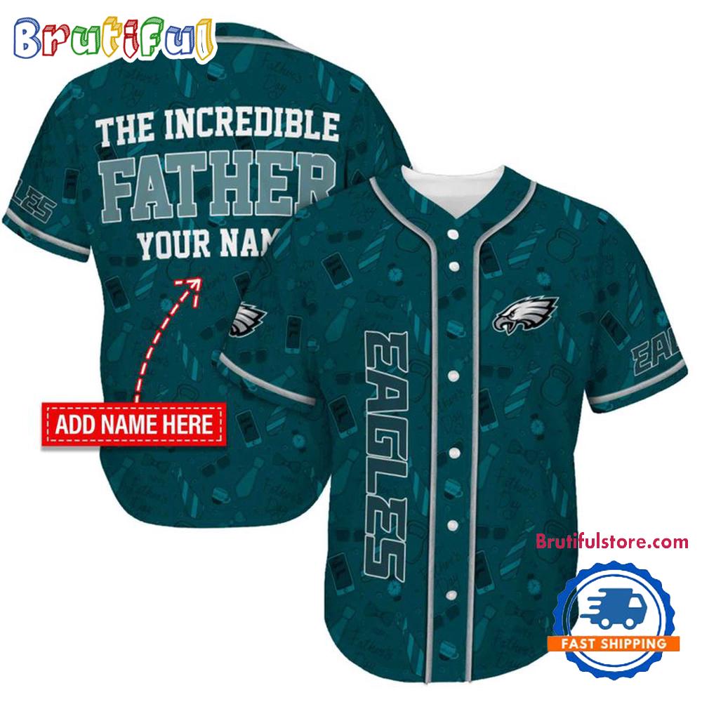 NFL Philadelphia Eagles The Increadible Father Baseball Jersey
