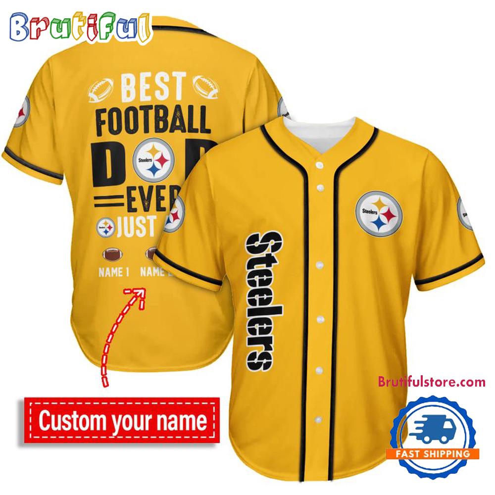 NFL Pittsburgh Steelers Best Dad Ever Baseball Jersey