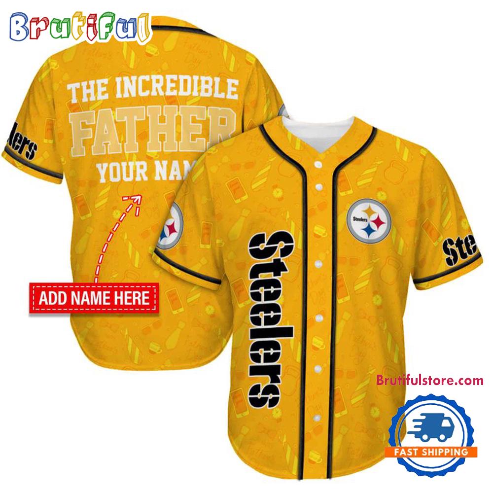NFL Pittsburgh Steelers The Increadible Father Baseball Jersey