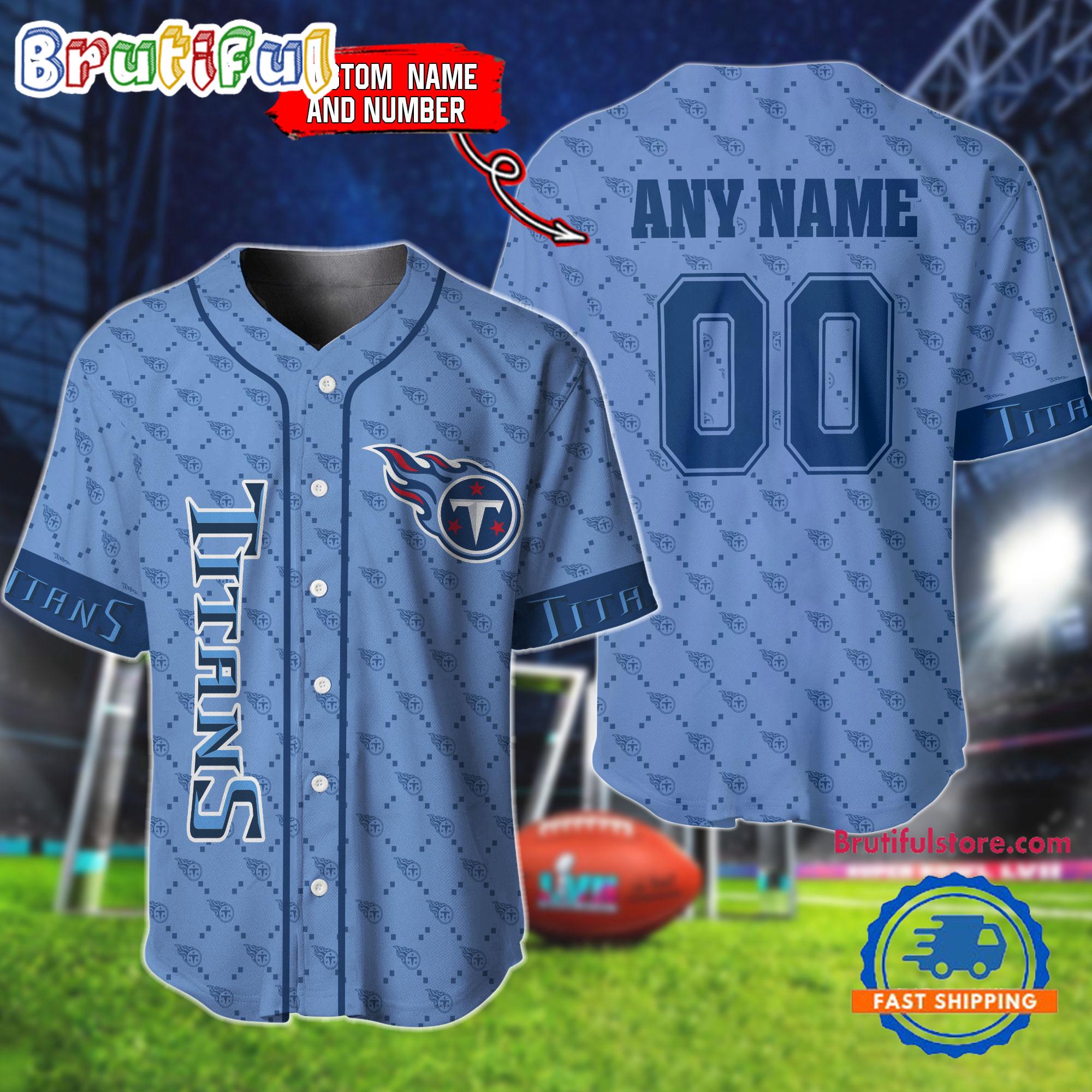 NFL Tennessee Titans Logo Team Hologram Pattern Design Baseball Jersey