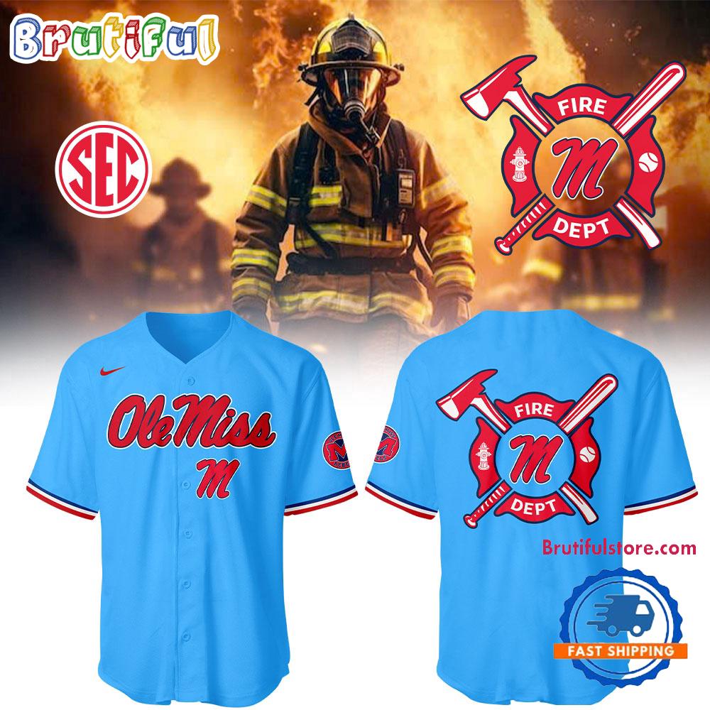 Ole Miss Rebels Baseball x Firefighter Appreciation Night Jersey Shirt
