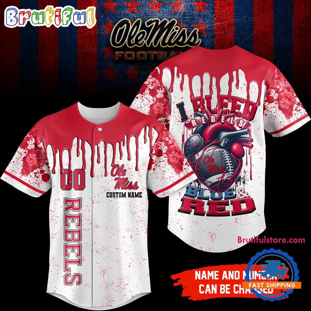 Ole Miss Rebels NCAA I Bleed Baseball Jersey