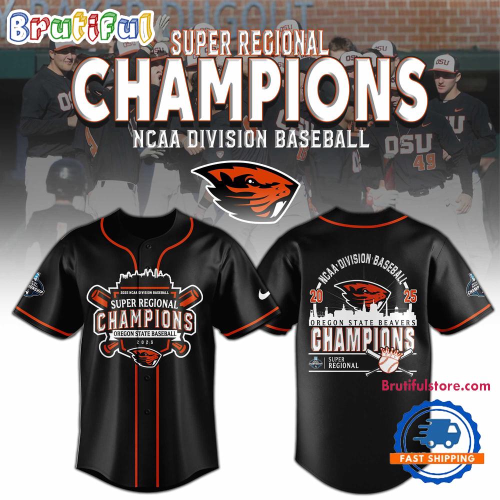 Oregon State Beavers 2025 NCAA Division Baseball Super Regionals Champions Jersey Shirt