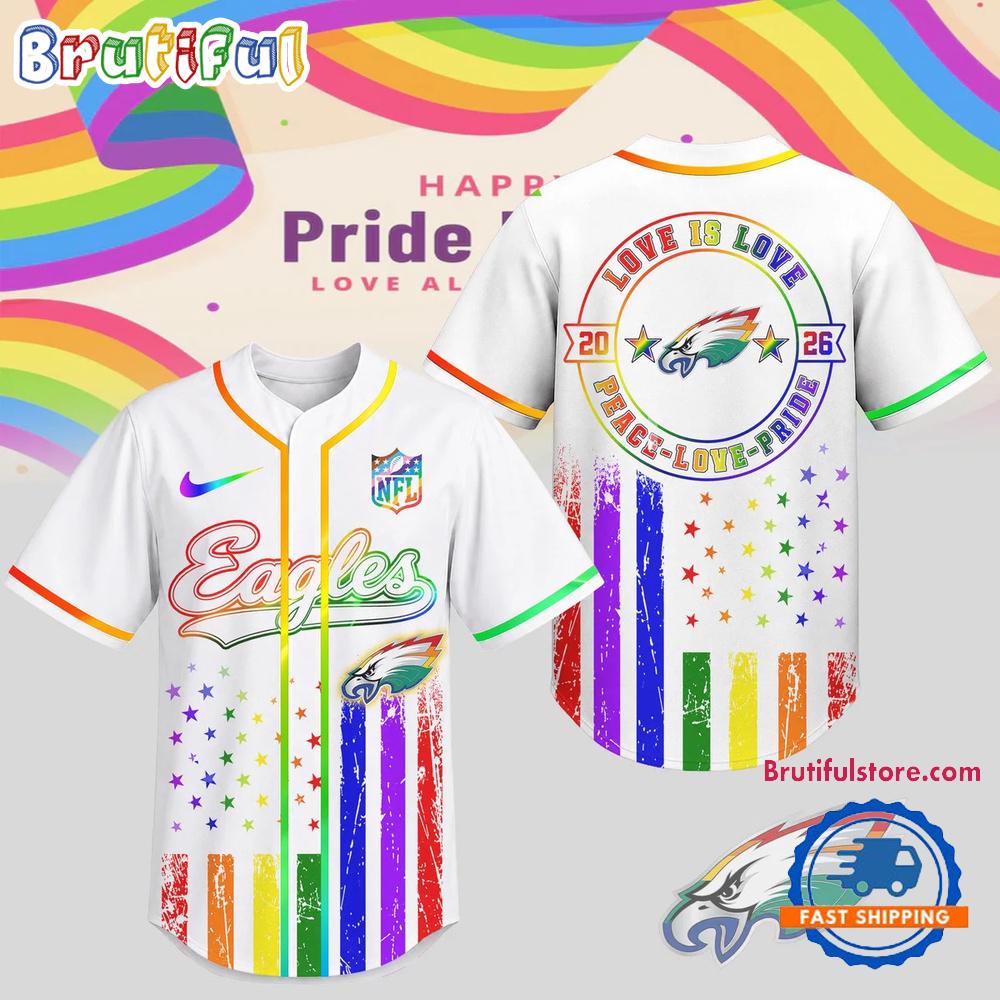 Philadelphia Eagles 2026 NFL Pride Love Limited Edition Baseball Jersey