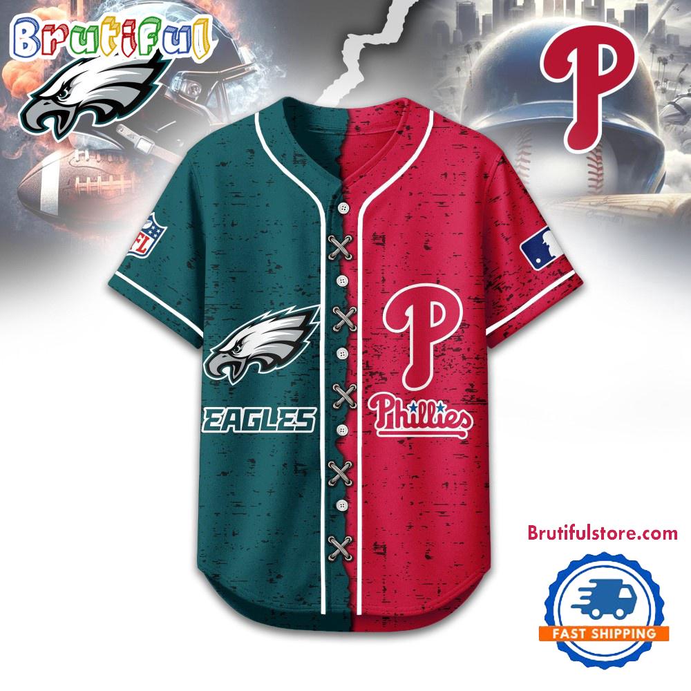 Philadelphia Eagles Mix Philadelphia Phillie Sporty New Design Baseball Jersey