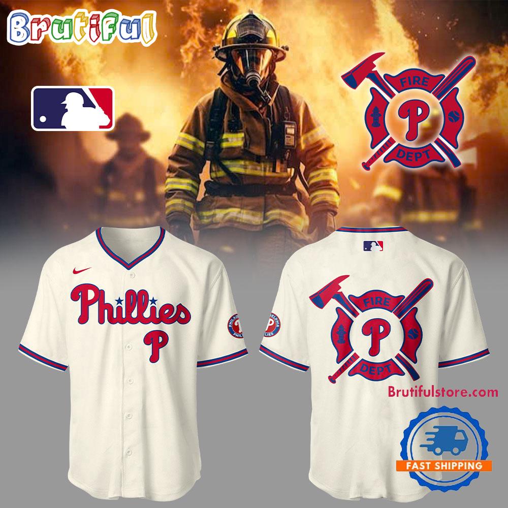 Philadelphia Phillies x Firefighter Appreciation Night White Baseball Jersey