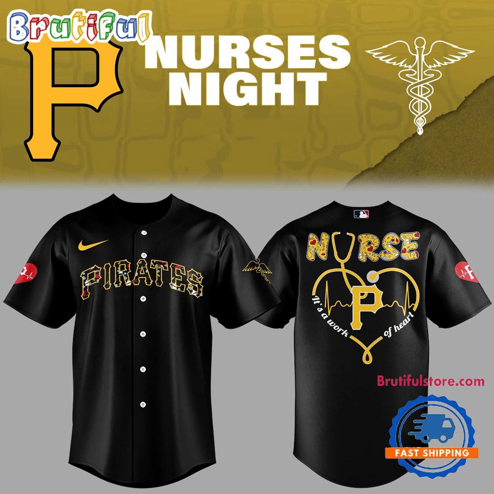 Pittsburgh Pirates Baseball NURSES NIGHT Black Jersey Shirt