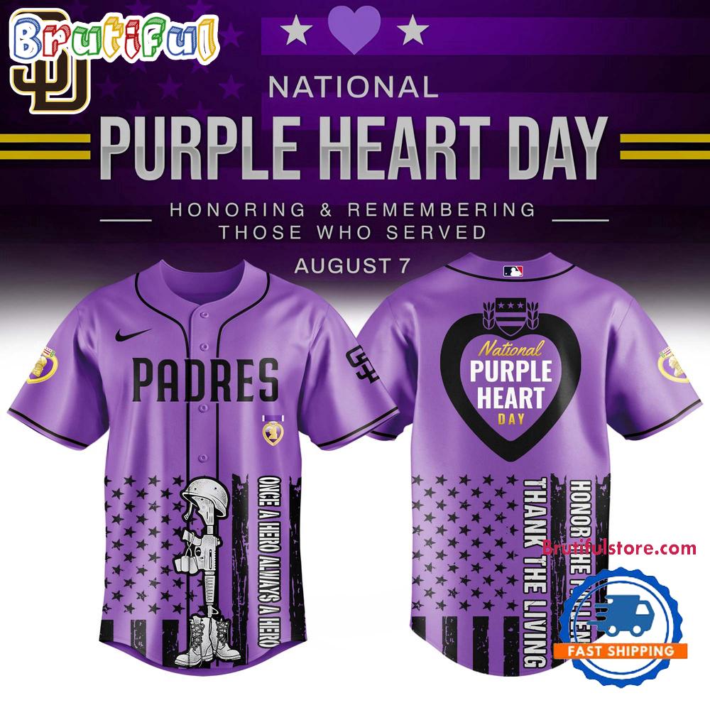 San Diego Padres Purple Heart Day Baseball Jersey