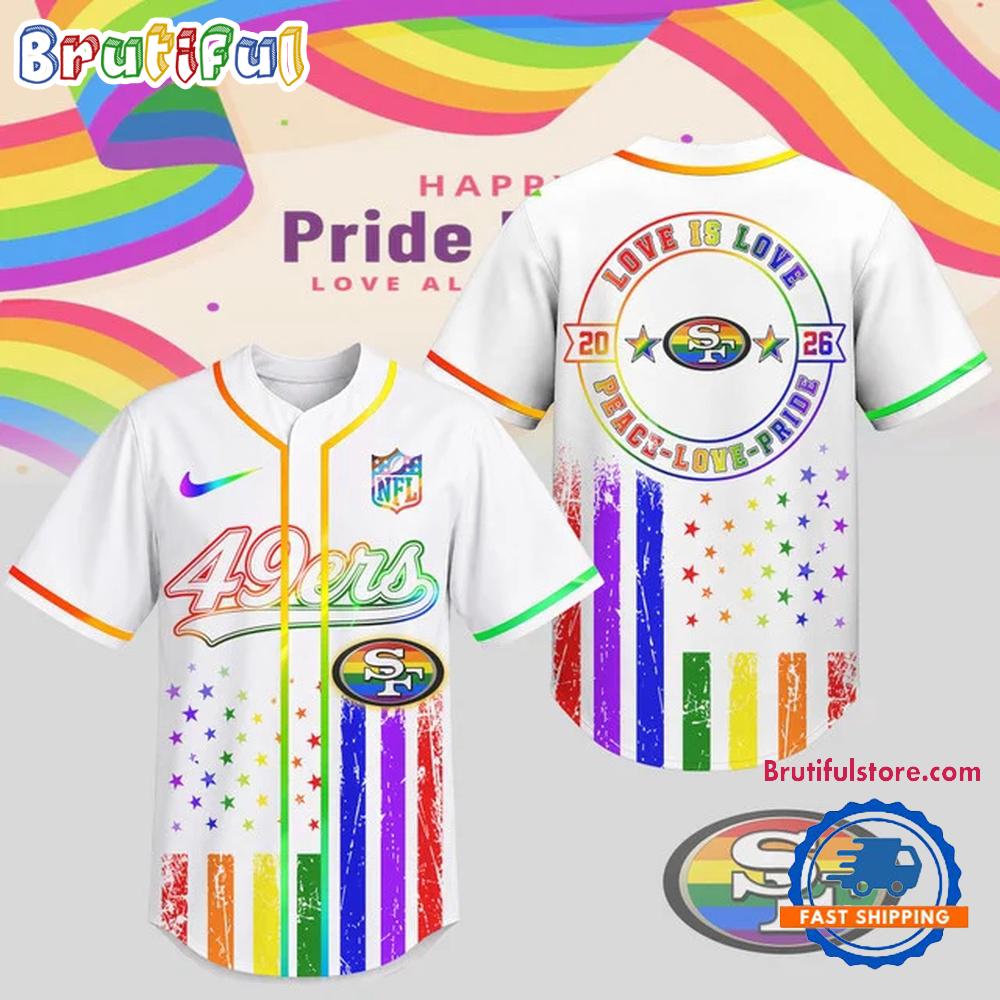 San Francisco 49ers 2026 NFL Pride Love Limited Edition Baseball Jersey
