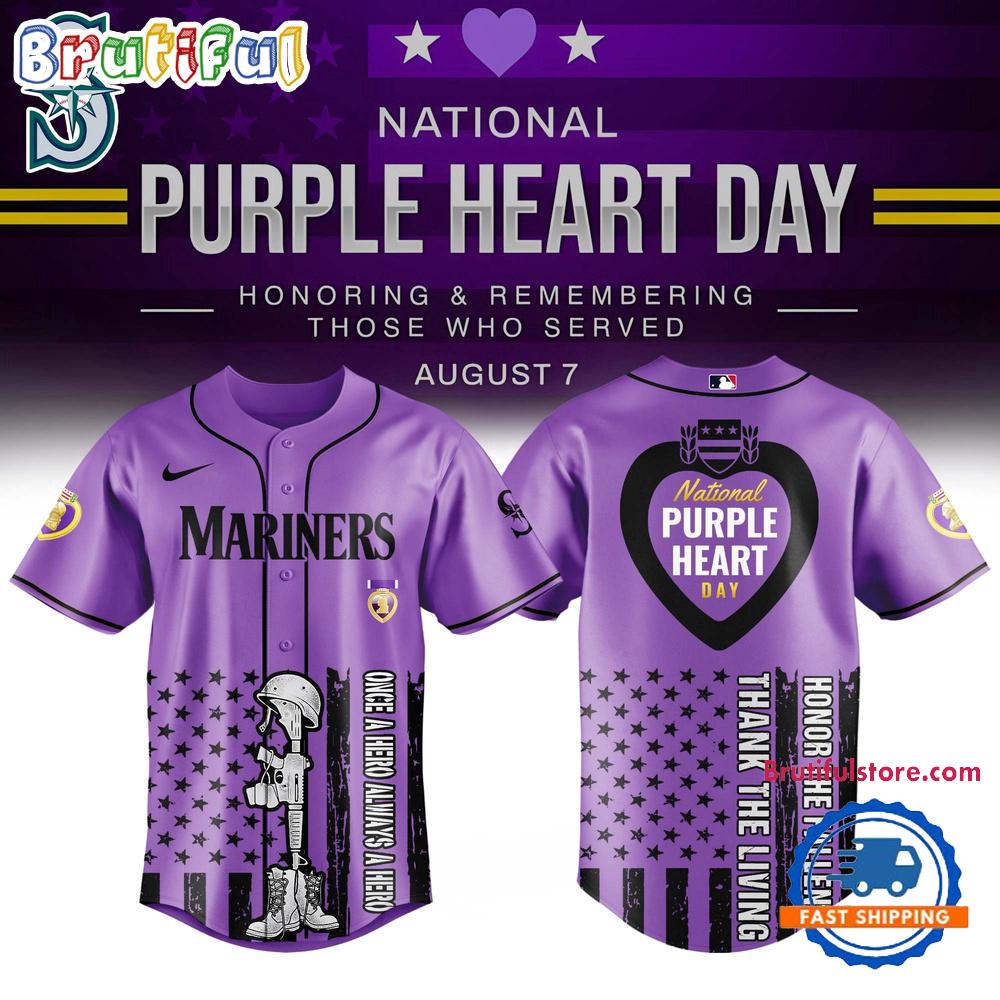 Seattle Mariners Purple Heart Day Baseball Jersey