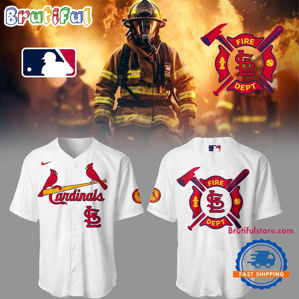 St. Louis Cardinals x Firefighter Appreciation Night 2025 White Jersey Shirt