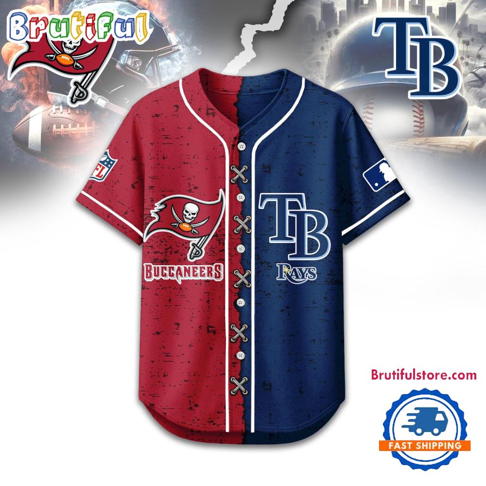 Tampa Bay Buccaneers Mix Tampa Bay Rays Sporty New Design Baseball Jersey