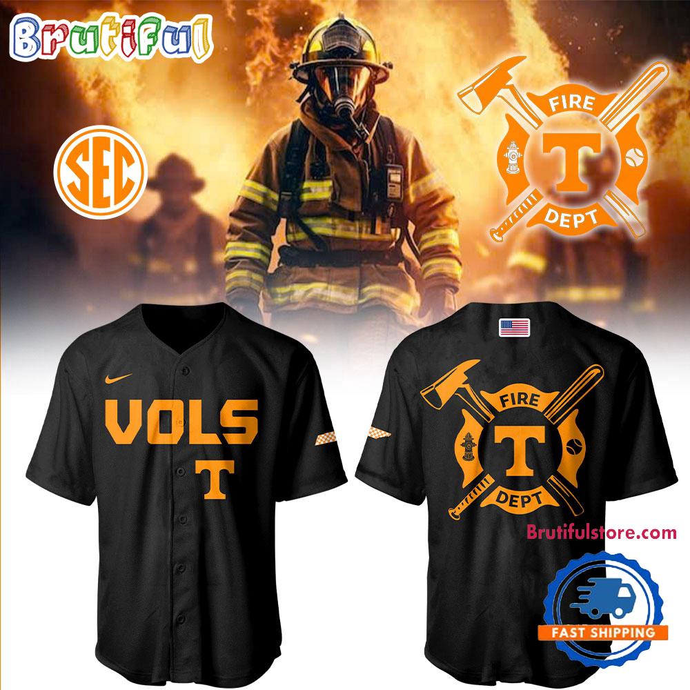 Tennessee Volunteers Baseball x Firefighter Appreciation Night Black Jersey Shirt