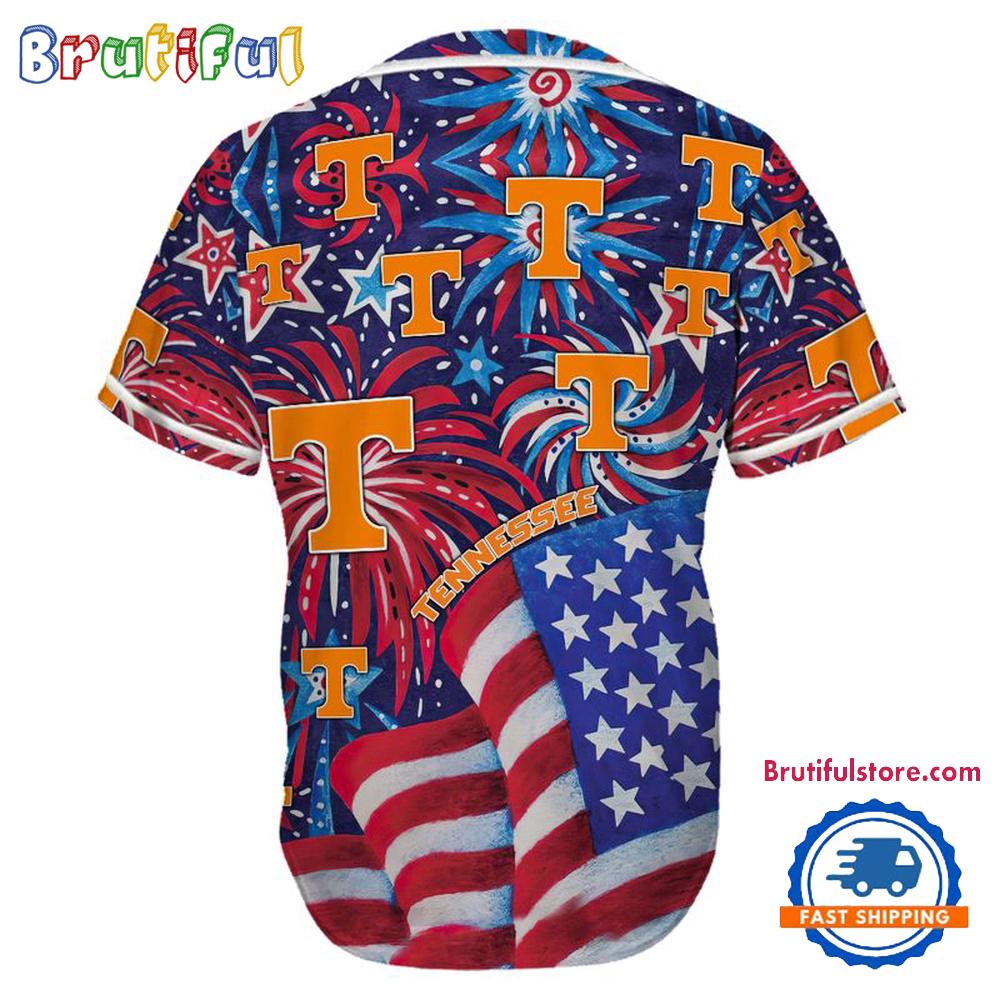 Tennessee Volunteers USA Flag Independence Day Baseball Jersey, Sport Team 4th of July Jersey