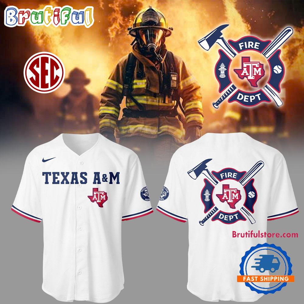 Texas AM Aggies Baseball x Firefighter Appreciation Night Jersey Shirt