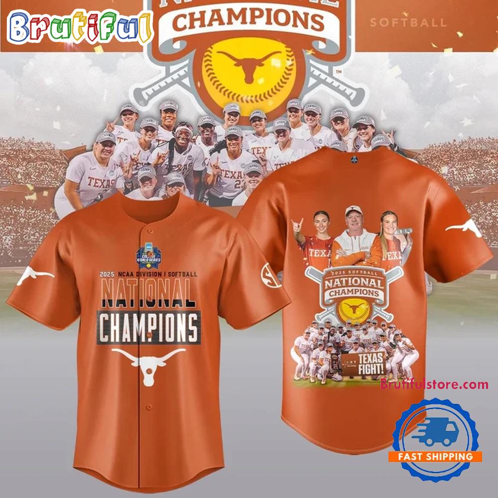 Texas Longhorns Softball Women's College World Series 2025 Champions Team Graphic Jersey Shirt