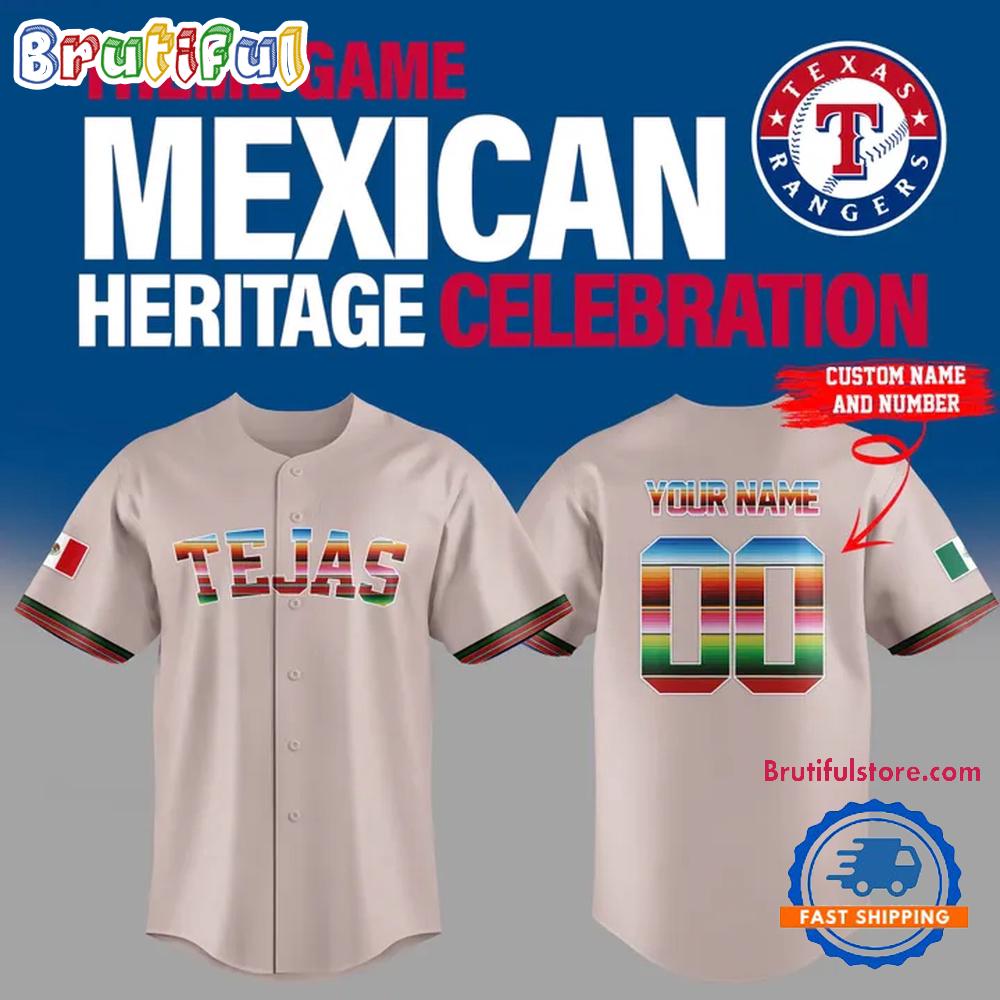 Texas Rangers Mexican Heritage Celebration Custom Jersey Shirt