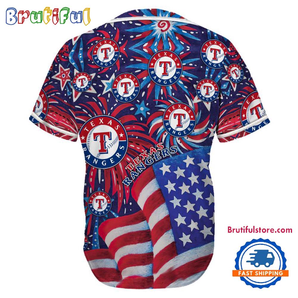 Texas Rangers USA Flag Independence Day Baseball Jersey, Sport Team 4th of July Jersey