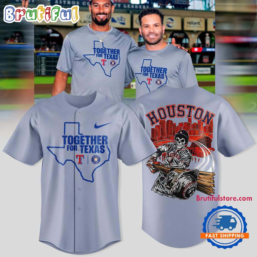 Together For Texas The Astros and Rangers 2025 Baseball Jersey